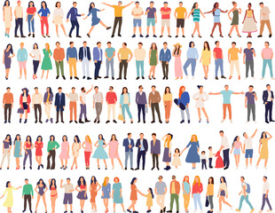 people set on white background, isolated vector
