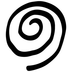 Black round spiral, doodle icon