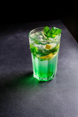 mojito cocktail on black background