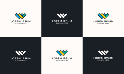 W letter logo. Alphabet logotype vector design.