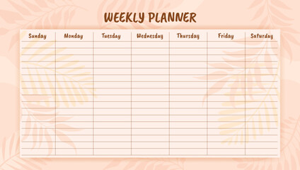 Weekly planner in tropical fox design