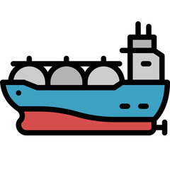 tanker ship filled outline icon