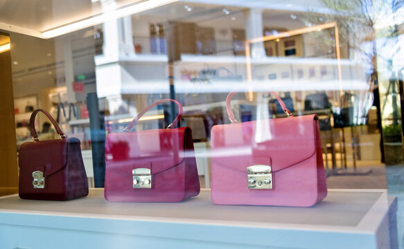 Woman Handbags In The Shop