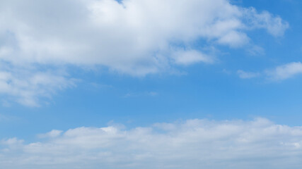 Blue sky with big white clouds