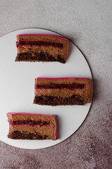 chocolate cake on a white background