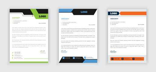 Clean and professional corporate modern letterhead design template Set