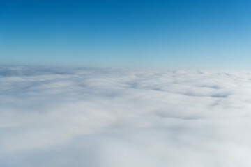 Fluffy white clouds from above