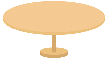 Round table simple vector icon. Monochrome beige furniture pictogram isolated on transparent background