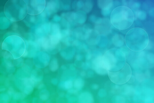 Turquoise And Blue Green  Abstract Defocused Background, Circle Shape Bokeh Pattern