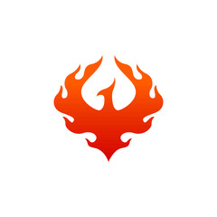 Phoenix logo concept design. Simple and modern fiery phoenix icon isolated on white background. Cool Phoenix logo inspiration.
