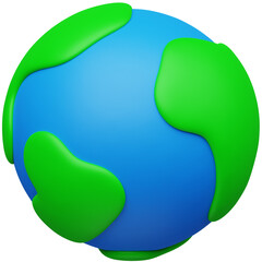 3d earth planet icon illustration