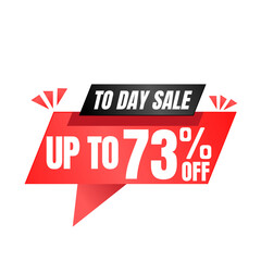 73% off sale balloon. Red and black vector illustration . sale discount label design, Seventy-three 