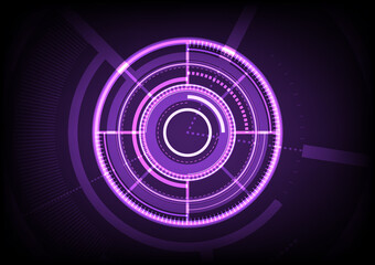 Vector illustration of a brightly lit ring around the circle, 
used for technology work.