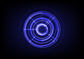 Vector illustration of a brightly lit ring around the circle, 
used for technology work.