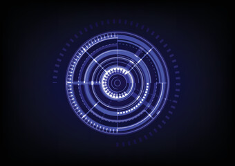 Vector illustration of a brightly lit ring around the circle, 
used for technology work.