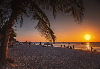 Poster Sunset on Kendwa beach. Zanzibar, Tanzania © Khrystsina