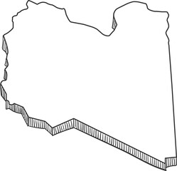Hand Drawn of Libya 3D Map
