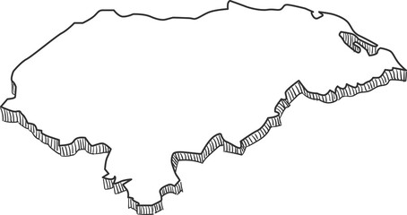 Hand Drawn of Honduras 3D Map