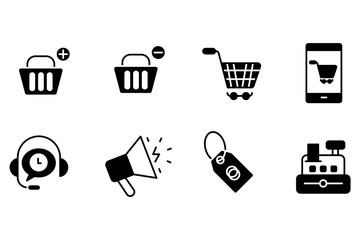 E-commerce and shopping icons set. Set of editable stroke icons.Vector set of E-commerce and shopping