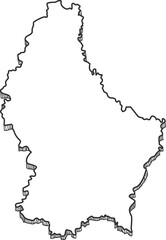 Hand Drawn of Luxembourg 3D Map