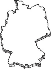 Hand Drawn of Germany 3D Map
