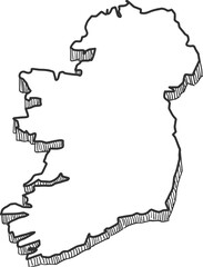 Hand Drawn of Ireland 3D Map