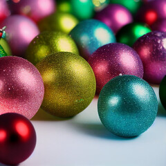 Christmas multicolored glass balls for the Christmas tree.