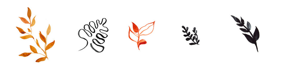 Obraz premium Watercolor abstract shapes isolated on white background. Perfect design for logo, headline and sale banner.