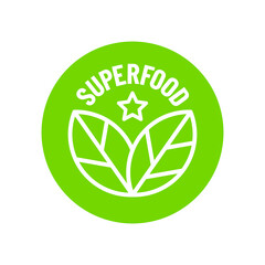 Superfood vector icon stamp badge