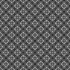 Black and white seamless abstract pattern. Background and backdrop. Grayscale ornamental design. Mosaic ornaments. Vector graphic illustration. EPS10.