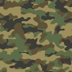 Fototapeta premium Seamless pattern camouflage, disguise, military green background, modern texture