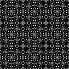 Black and white seamless abstract pattern. Background and backdrop. Grayscale ornamental design. Mosaic ornaments. Vector graphic illustration. EPS10.