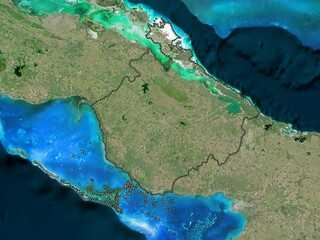 Camaguey, Cuba. High-res satellite. No legend