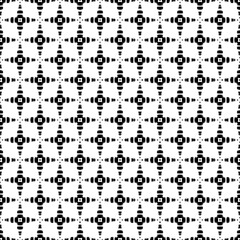 Black and white seamless abstract pattern. Background and backdrop. Grayscale ornamental design. Mosaic ornaments. Vector graphic illustration. EPS10.