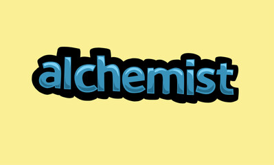 ALCHEMIST writing vector design on a yellow background