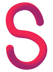 3D Rounded Gradient S alphabet.