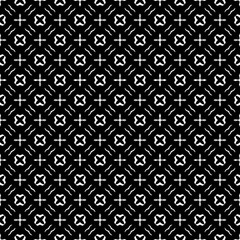 Black and white seamless abstract pattern. Background and backdrop. Grayscale ornamental design. Mosaic ornaments. Vector graphic illustration. EPS10.
