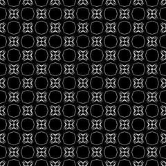 Black and white seamless abstract pattern. Background and backdrop. Grayscale ornamental design. Mosaic ornaments. Vector graphic illustration. EPS10.