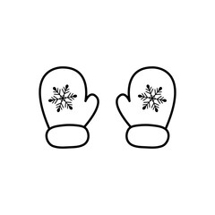 Winter mittens. Vector image. 