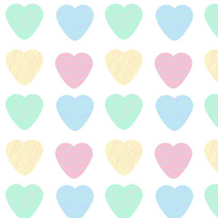 seamless background with hearts, yellow, green, blue, pink, hearts, valentine, love