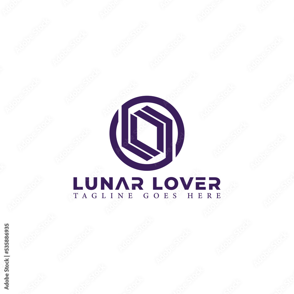 Wall mural Abstract initial letter L or LL logo in violet color isolated in white background applied for business photography logo also suitable for the brands or companies have initial name L or LL.