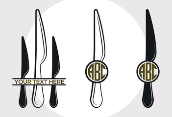 Cutlery Set Svg, Spoon Knife Fork Set Svg, Spoon Svg, Knife Svg, Fork Svg, Kitchen Set Svg, Cutlery Set Monogram