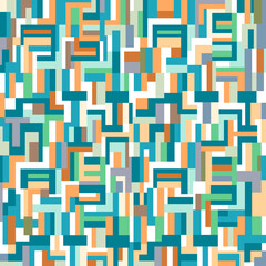 Abstract simple multicolored pattern for design. Vector geometric background of rectangles.
 Texture for textile, carpeting, clothes.
