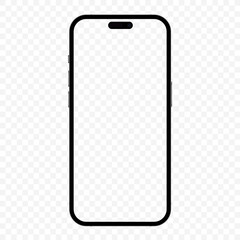 High quality realistic newest version of smartphone with blank white screen alpha transperant vector illustration. Realistic mockup template phone for your project, visual ui app demonstration.
