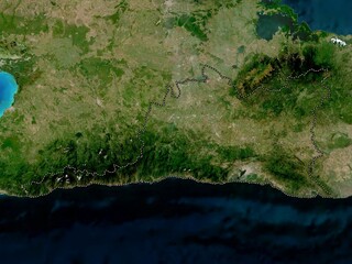 Santiago de Cuba, Cuba. Low-res satellite. No legend