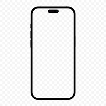 High quality realistic newest version of smartphone with blank white screen alpha transperant vector illustration. Realistic mockup template phone for your project, visual ui app demonstration.