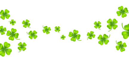 Wallpaper with lucky clover leaves in realistic style.  Beautiful artwork with gradient mesh.
