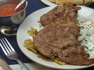 grilled steak with vegetables