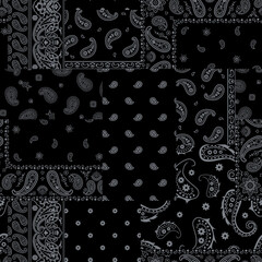 Paisley bandana print seamless pattern.eps