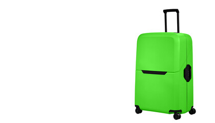 Green suitcase isolated on white background